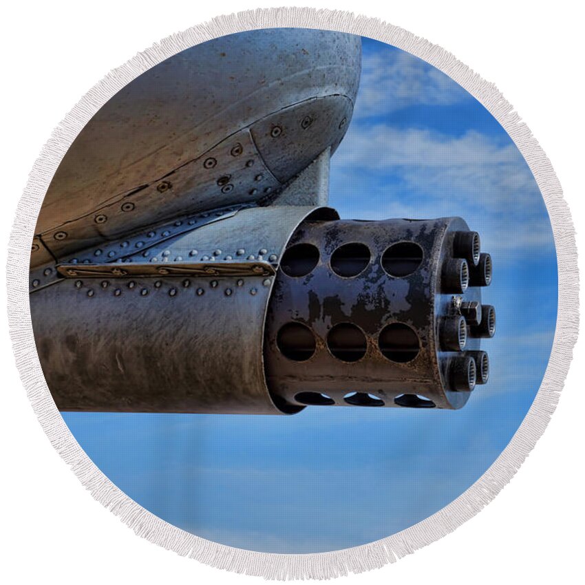 A-10 Round Beach Towel featuring the photograph A-10 Wart Hog Cannon by Alan Hutchins