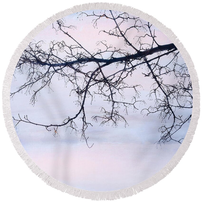 Sunrise Round Beach Towel featuring the photograph A Breathing Too Quiet To Hear by Theresa Tahara