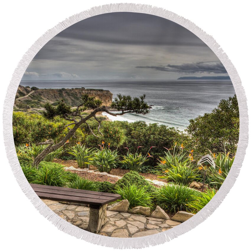 Angeles Round Beach Towel featuring the photograph A Grand Vista by Heidi Smith