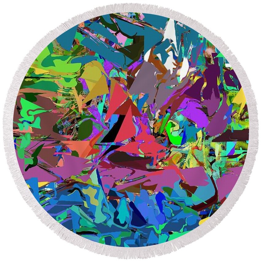 Fine Art Round Beach Towel featuring the digital art Abstract 011515 by David Lane