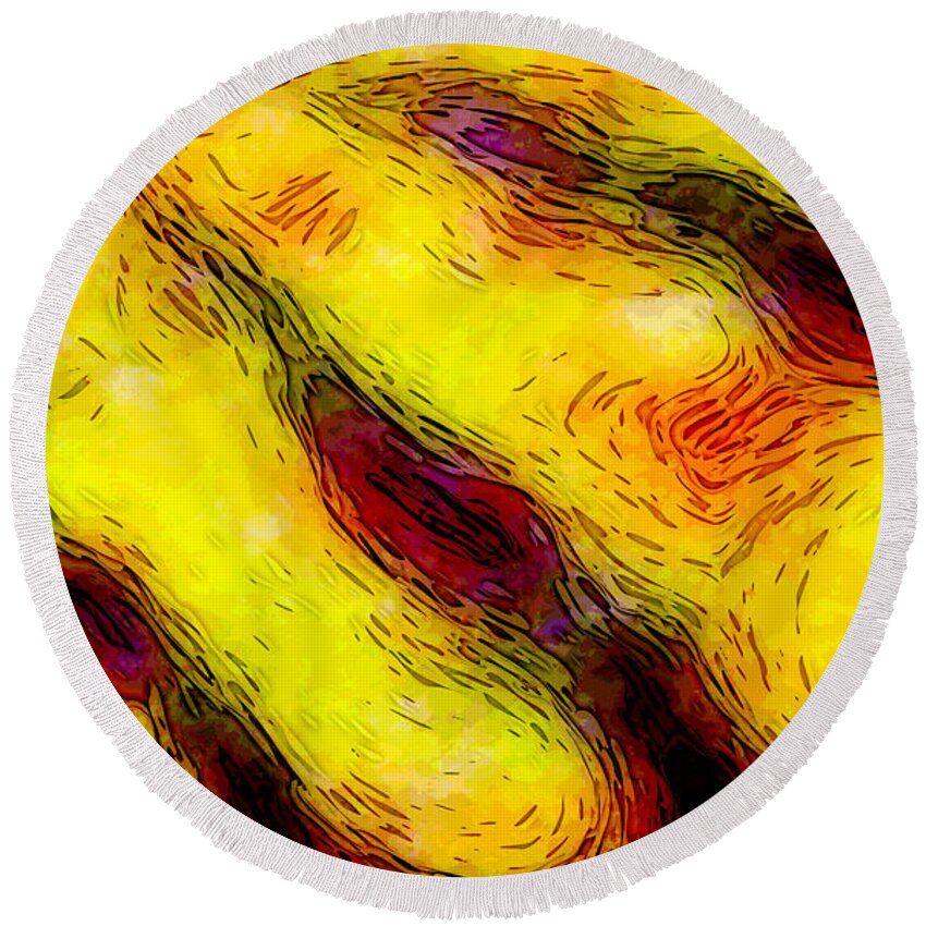 Sketchbook Pro Round Beach Towel featuring the digital art Abstract 031112 by Matthew Lindley