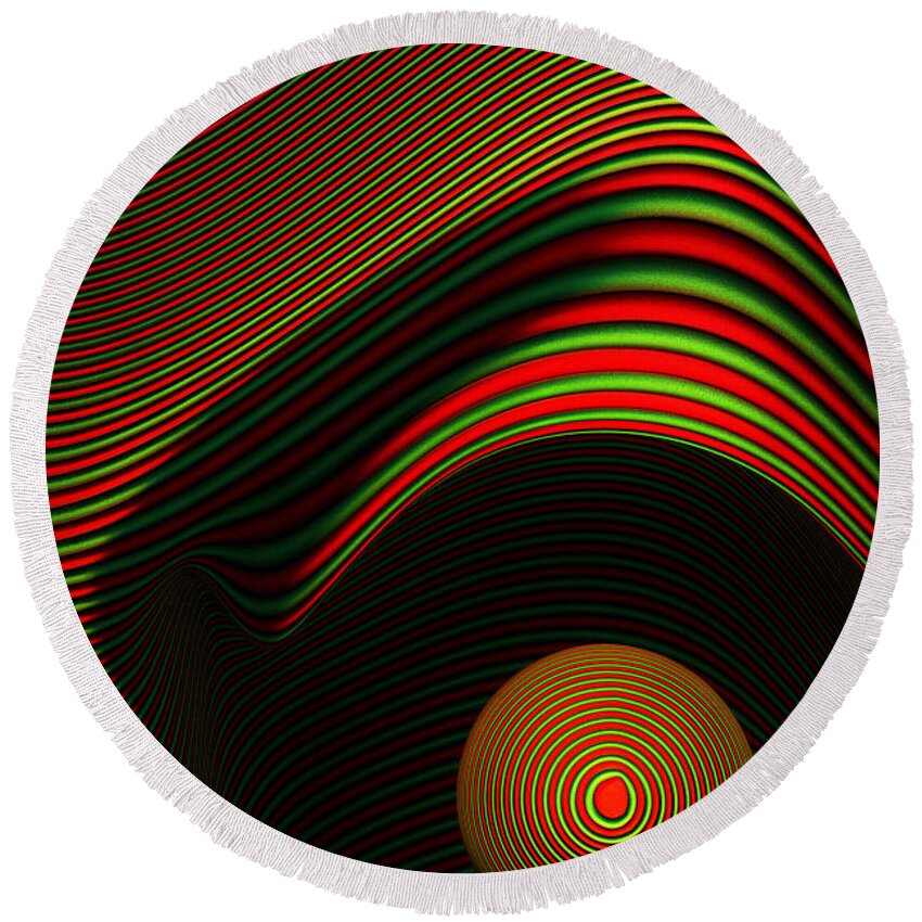 Eye Round Beach Towel featuring the digital art Abstract eye by Johan Swanepoel