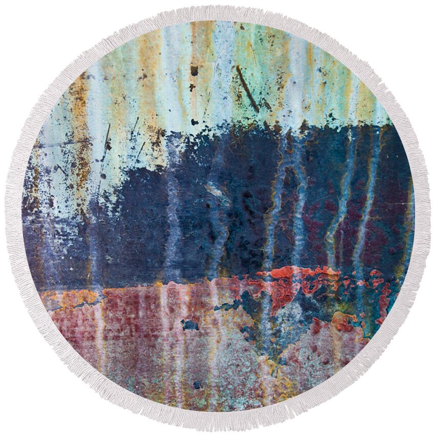 Industrial Round Beach Towel featuring the photograph Abstract Landscape by Jani Freimann