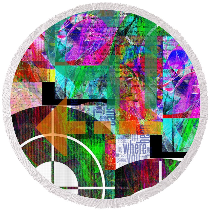 Nag004188 Round Beach Towel featuring the photograph Abstracta No.2 by Edmund Nagele FRPS