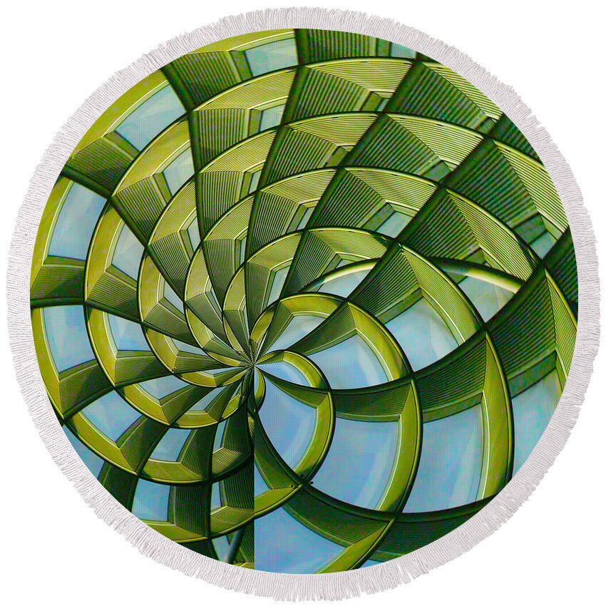 Abstract Round Beach Towel featuring the photograph Abstraction a la M. C. Escher by Gary Holmes