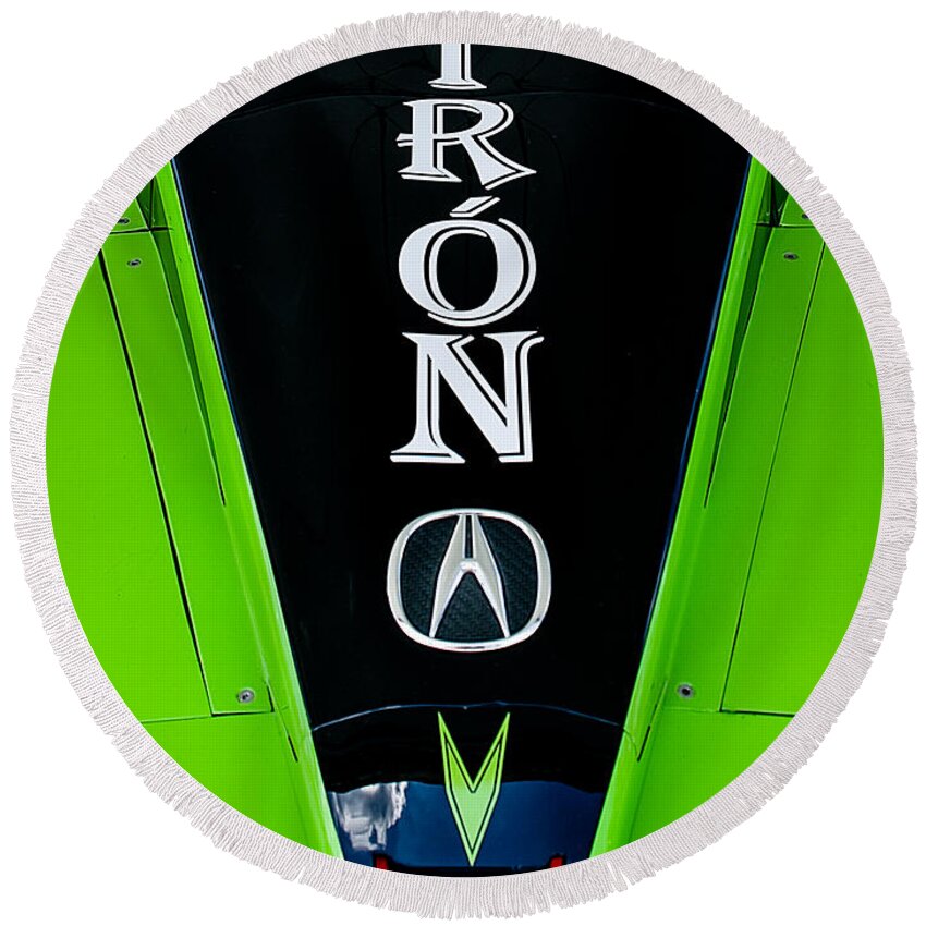 Acura Round Beach Towel featuring the photograph Acura Patron Front and Center by Scott Wyatt