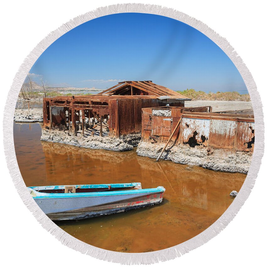 Salton Sea Round Beach Towel featuring the photograph All Aboard by Scott Campbell
