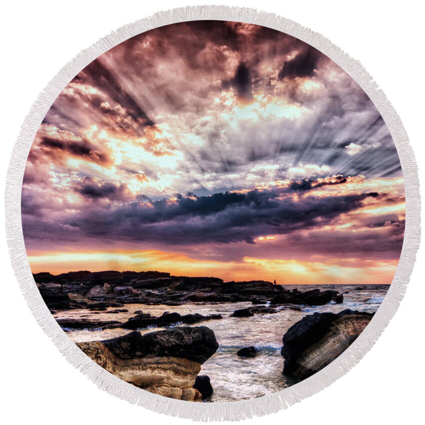 Island Round Beach Towel featuring the photograph Alpha and Omega by John Swartz