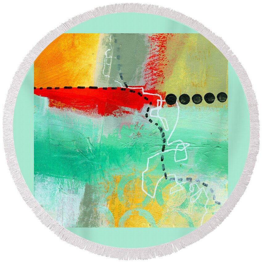 4x4 Round Beach Towel featuring the painting Alternate Route 56 by Jane Davies