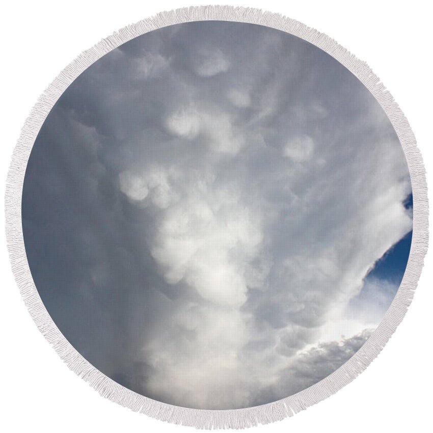 Storm Clouds Round Beach Towel featuring the photograph Amazing Storm Clouds by Shane Bechler