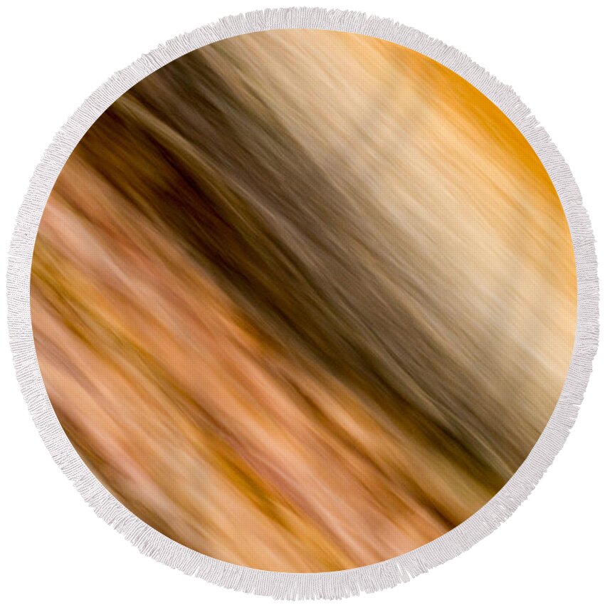 Abstracts Round Beach Towel featuring the photograph Amber Diagonal by Darryl Dalton