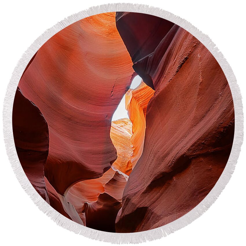 Antelope Canyon Round Beach Towel featuring the photograph Antelope Cliffs by Jason Chu