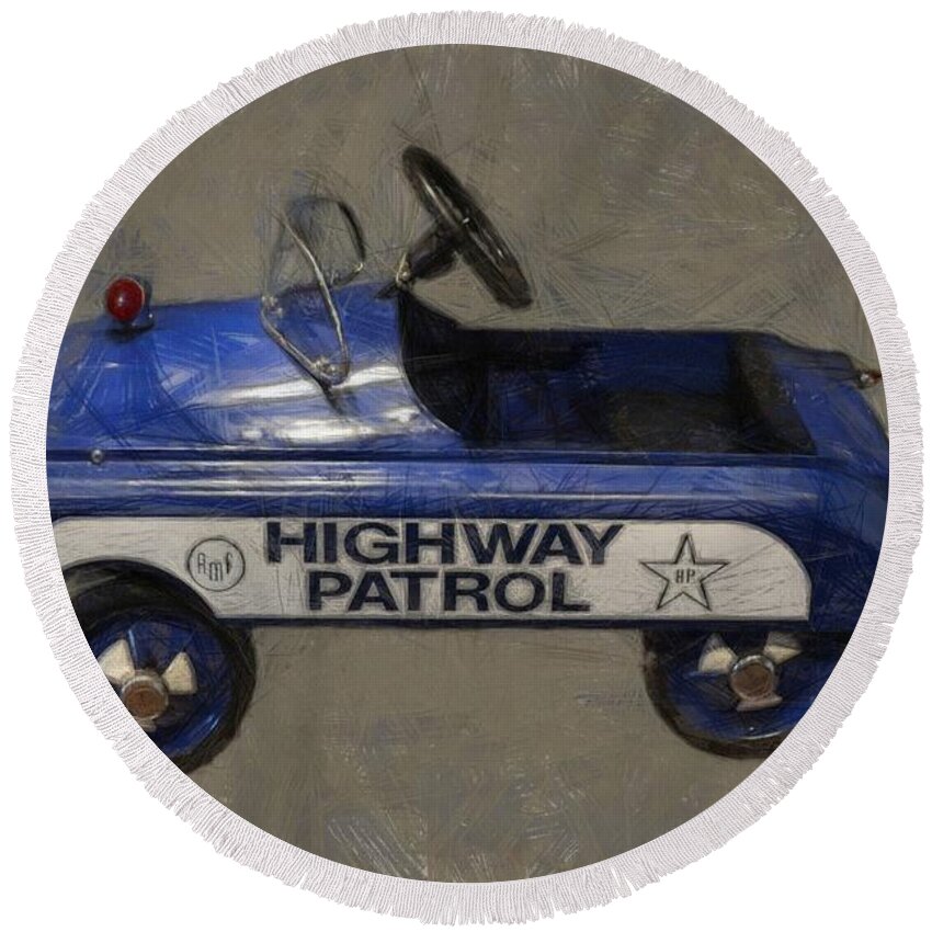 Pedal Car Round Beach Towel featuring the photograph Antique Pedal Car V by Michelle Calkins
