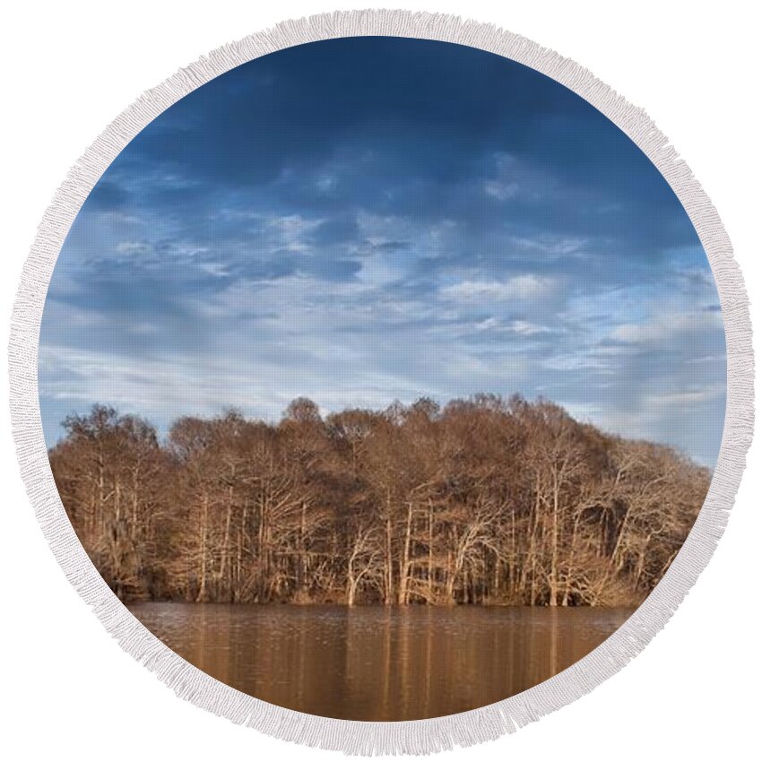 Tree Round Beach Towel featuring the photograph Apalachicola River 2 by Debra Forand