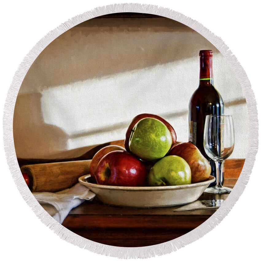 apple Pie Round Beach Towel featuring the photograph Apple Pie by Cricket Hackmann
