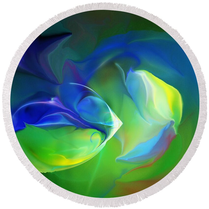 Fine Art Round Beach Towel featuring the digital art Aquatic Illusions by David Lane