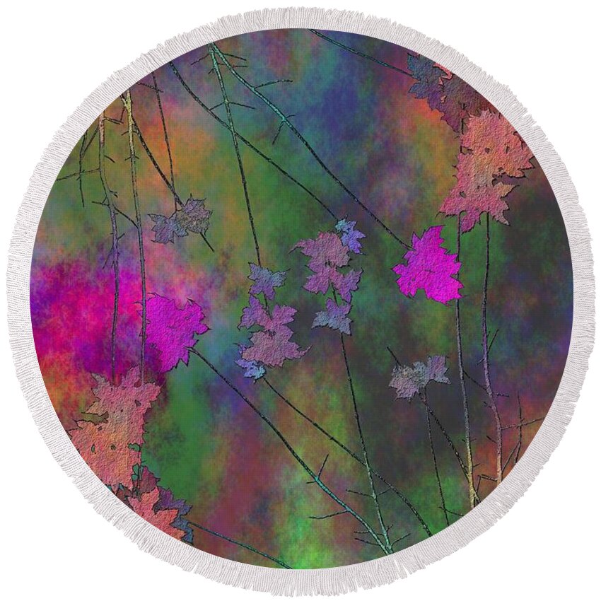 Tree Round Beach Towel featuring the digital art Arbor Autumn Harmony 4 by Tim Allen