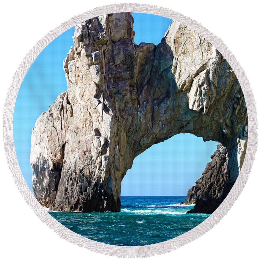 Arch Round Beach Towel featuring the photograph Arch at Land's End by Shane Bechler