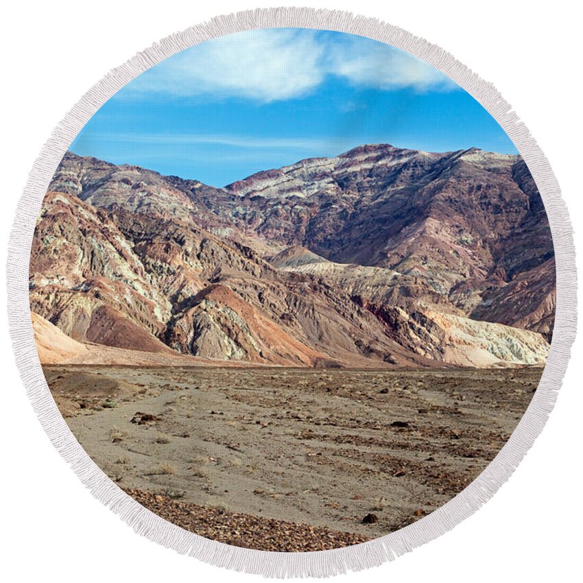 Afternoon Round Beach Towel featuring the photograph Artist Drive Death Valley National Park by Fred Stearns
