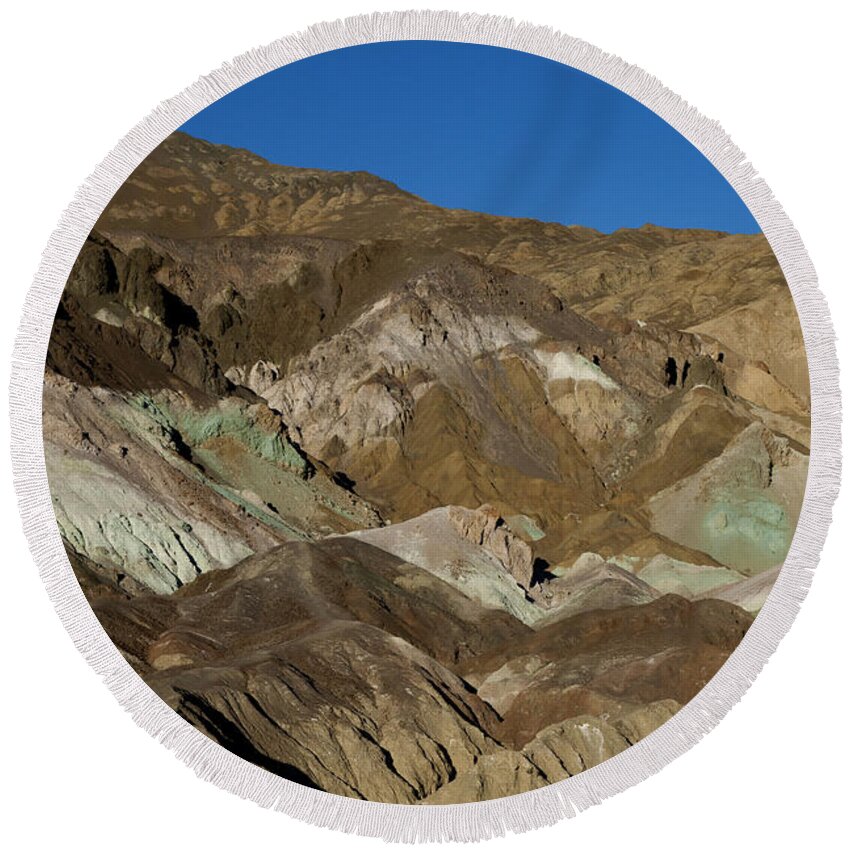 Death Valley Round Beach Towel featuring the photograph Artist Palette Formation by Greg Kluempers