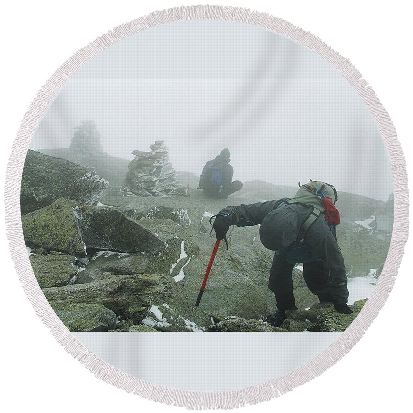 Mt Washington Round Beach Towel featuring the photograph At the Pinnacle of Choice by Jim Cook