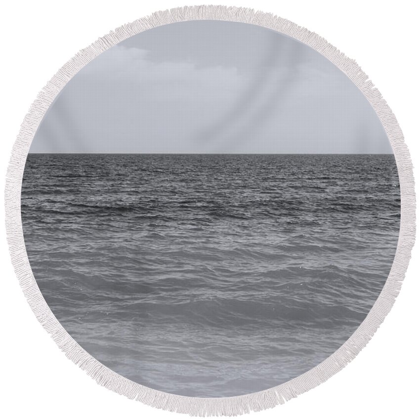 Monochrome Landscapes Round Beach Towel featuring the photograph Avalon by AM FineArtPrints
