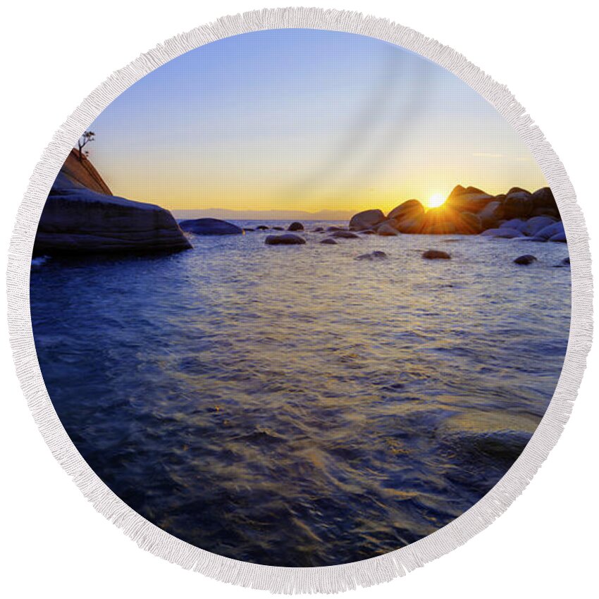 Nature Round Beach Towel featuring the photograph Awaiting by Chad Dutson