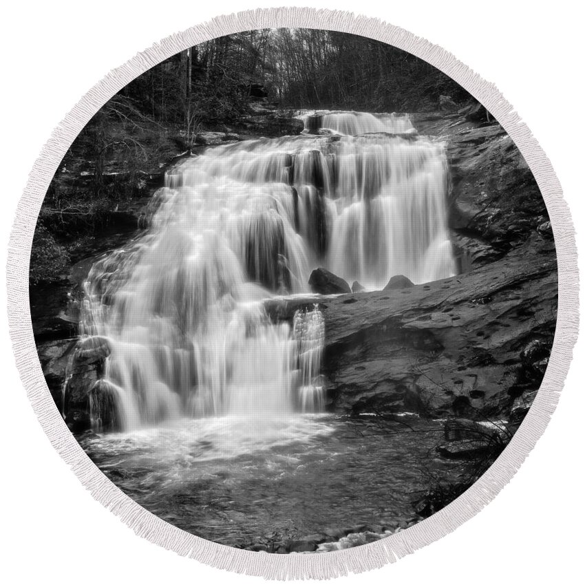Bald River Falls Round Beach Towel featuring the photograph Bald River Falls by Brett Engle