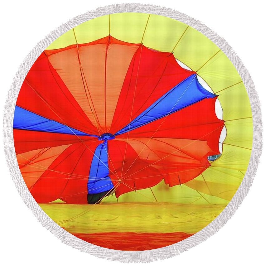 Colors Round Beach Towel featuring the photograph Balloon Fantasy  1 by Allen Beatty