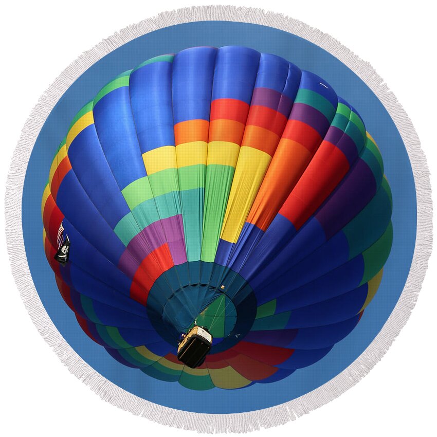 Balloon Round Beach Towel featuring the photograph Balloon Square 2 by Carol Groenen