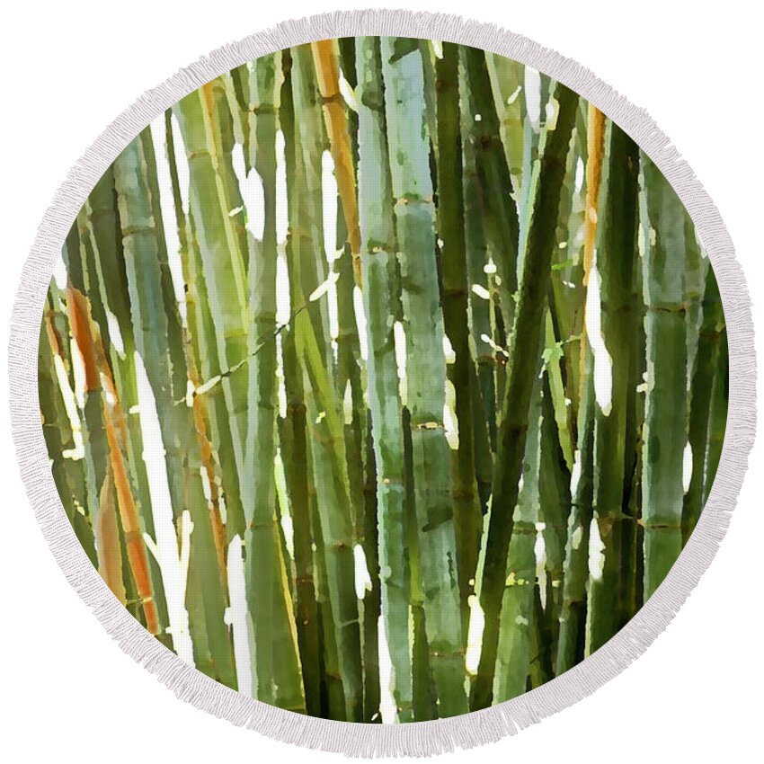 Bamboo Round Beach Towel featuring the photograph Bamboo Abstract by Rich Franco