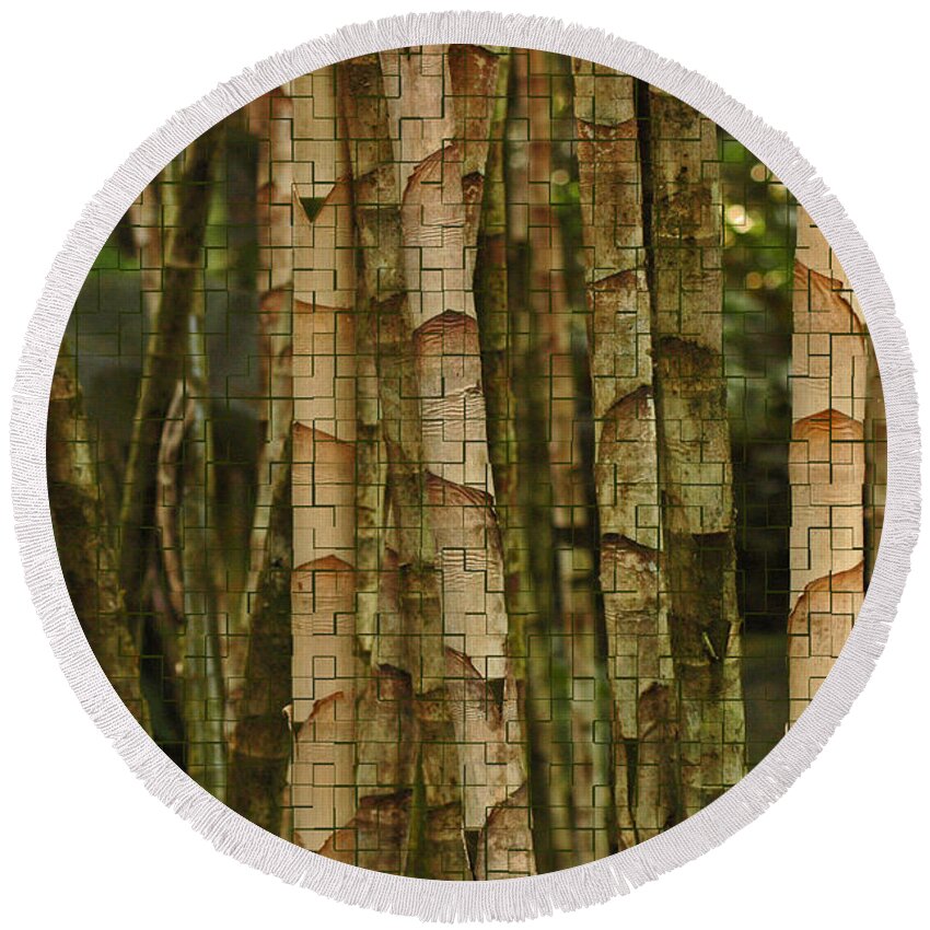 Bamboo Round Beach Towel featuring the photograph Bamboo with Texture by Vivian Christopher