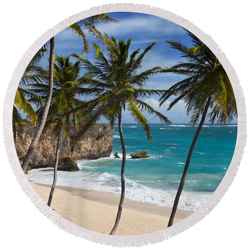 Barbados Round Beach Towel featuring the photograph Barbados Beach by Brian Jannsen