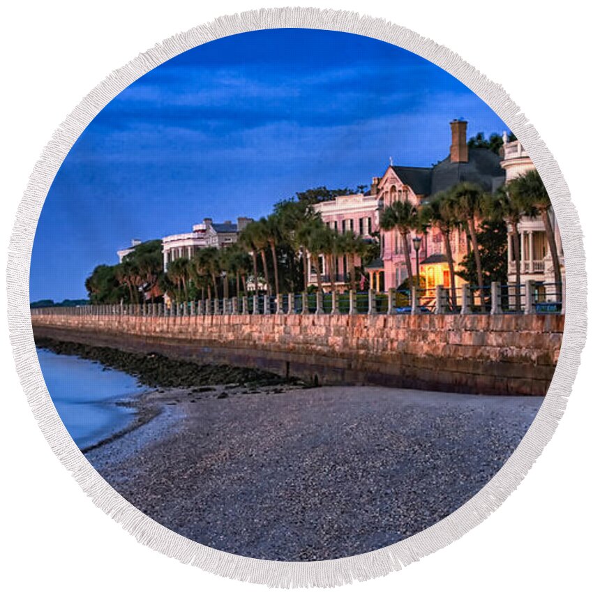 Charleston Round Beach Towel featuring the photograph Battery Row by David Kay
