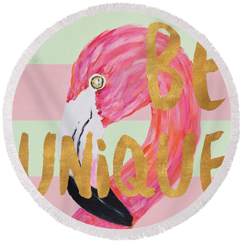 Be Round Beach Towel featuring the digital art Be Wild And Unique I by Julie Derice