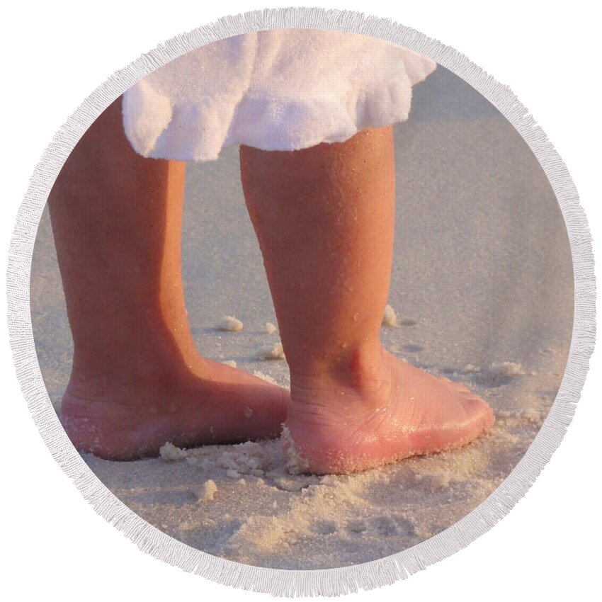 Beach Round Beach Towel featuring the photograph Beach Feet by Nava Thompson
