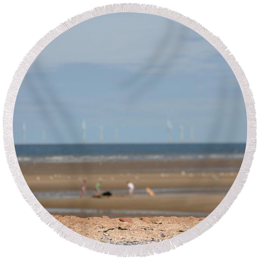 Hilbre Round Beach Towel featuring the photograph Beach by Spikey Mouse Photography