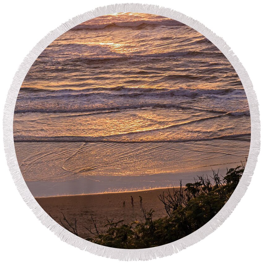 Beach Round Beach Towel featuring the photograph Beach Sunset by Kate Brown