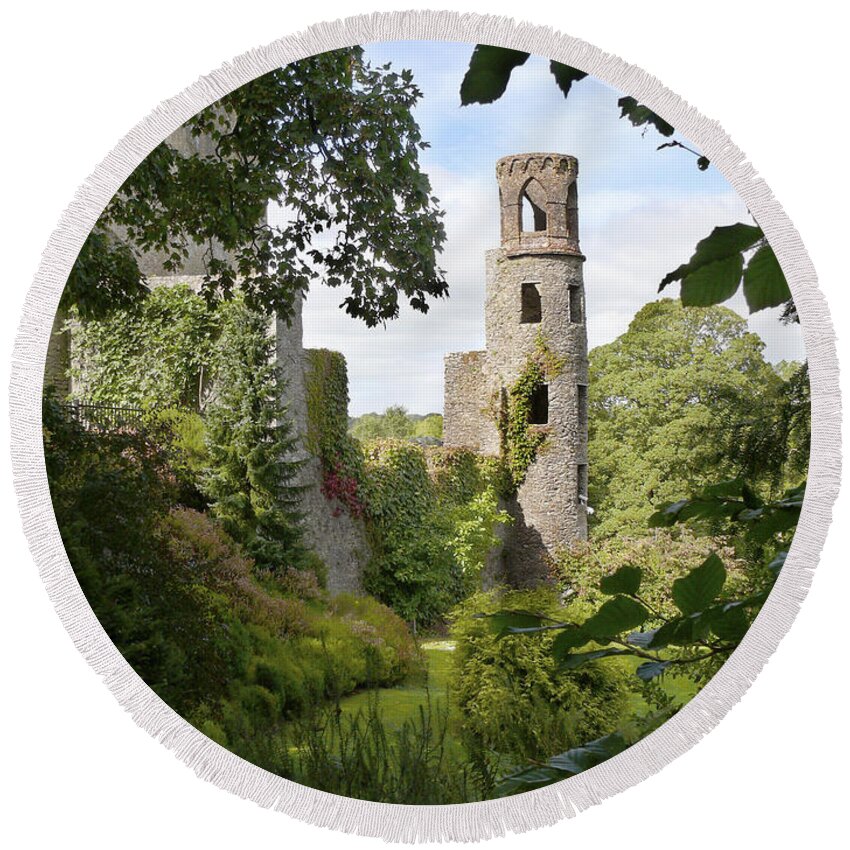Ireland Round Beach Towel featuring the photograph Blarney Castle 2 by Mike McGlothlen