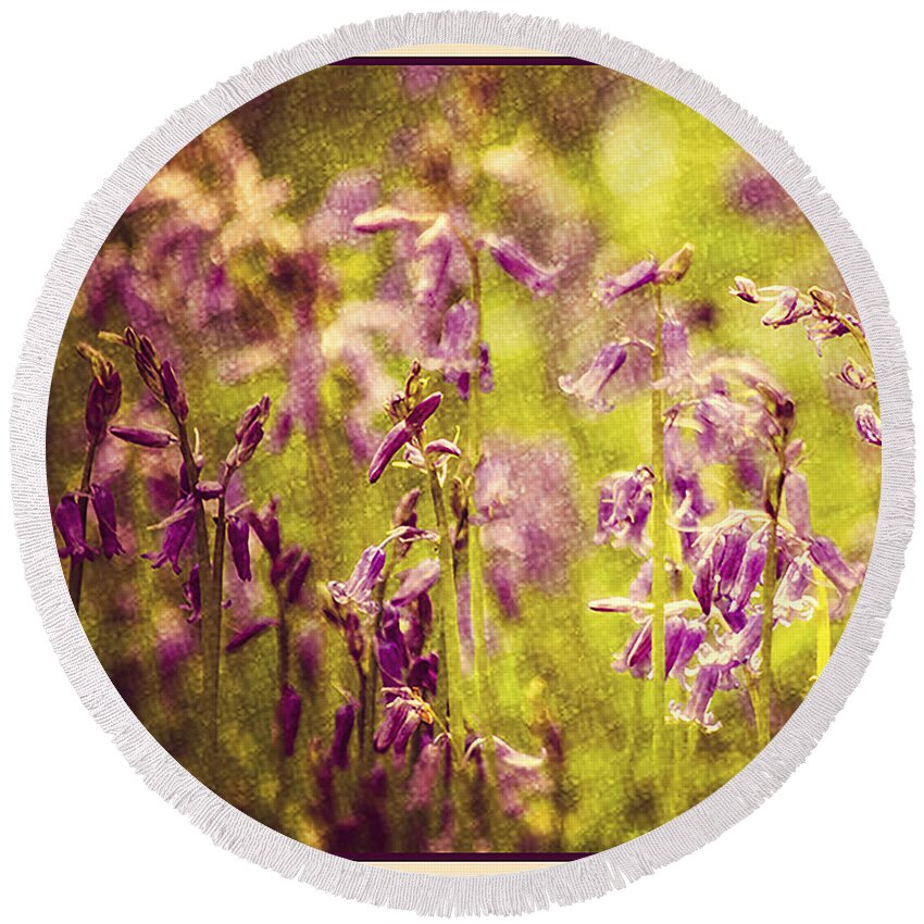 Bell Bottle Round Beach Towel featuring the photograph Bluebell in the woods by Spikey Mouse Photography
