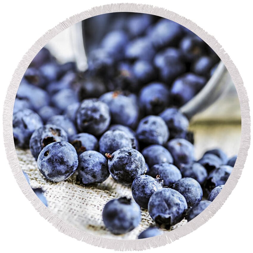 Blueberry Round Beach Towel featuring the photograph Blueberries by Elena Elisseeva