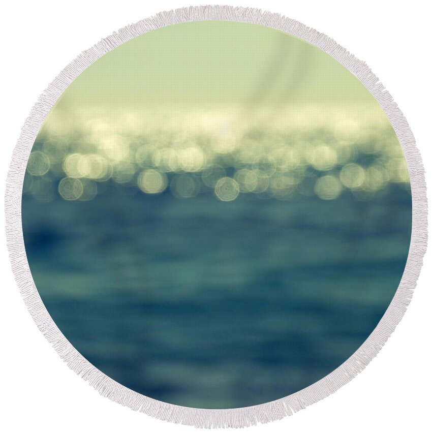 Abstract Round Beach Towel featuring the photograph Blurred Light by Stelios Kleanthous