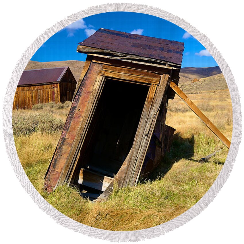 Bodie State Historical Park Round Beach Towel featuring the photograph Bodie 13 by Richard J Cassato