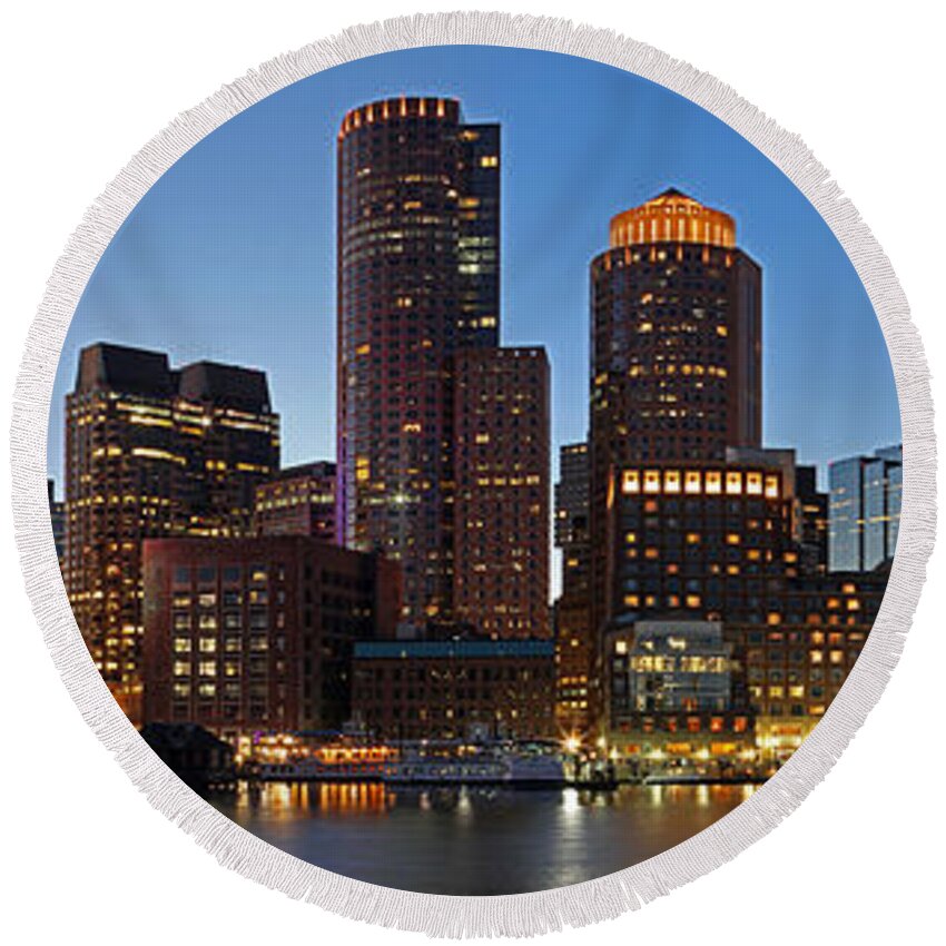 Boston Round Beach Towel featuring the photograph John Joseph Moakley United States Courthouse by Juergen Roth