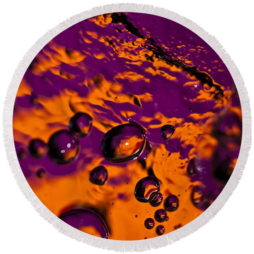 Abstract Round Beach Towel featuring the photograph Bourbon by Anthony Sacco
