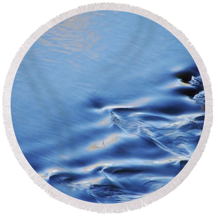 Water Round Beach Towel featuring the photograph Breaking Up by Donna Blackhall