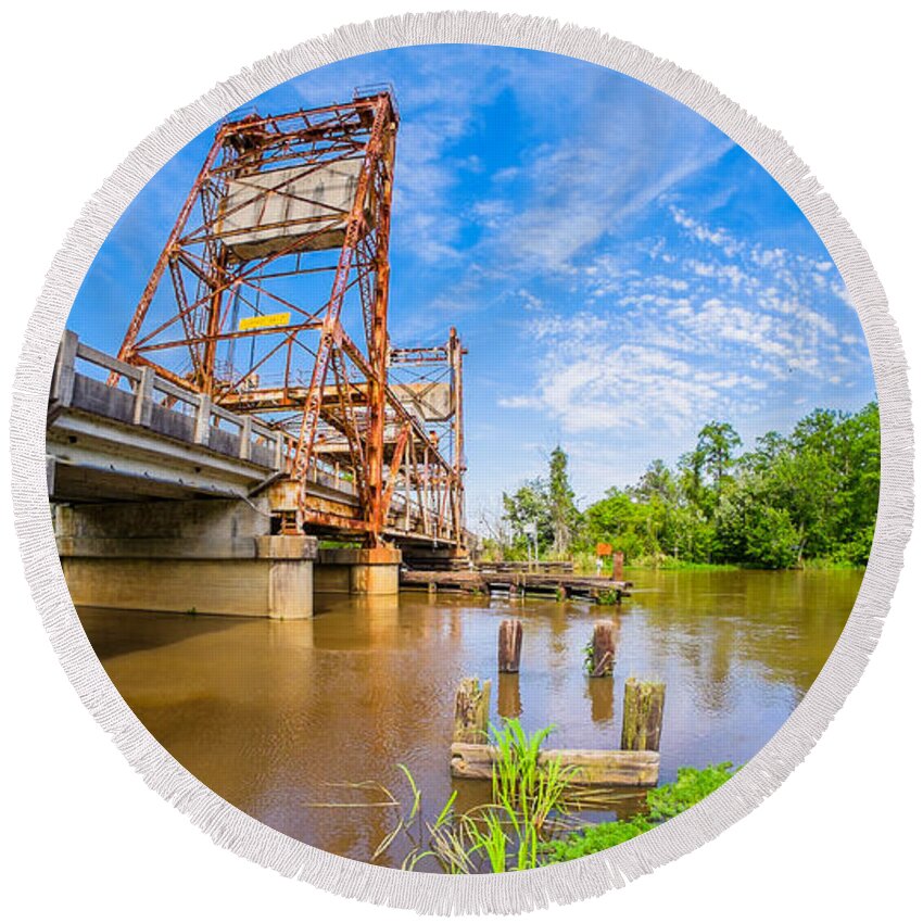 East Pearl River Round Beach Towel featuring the photograph Bridge Life 3 by Raul Rodriguez