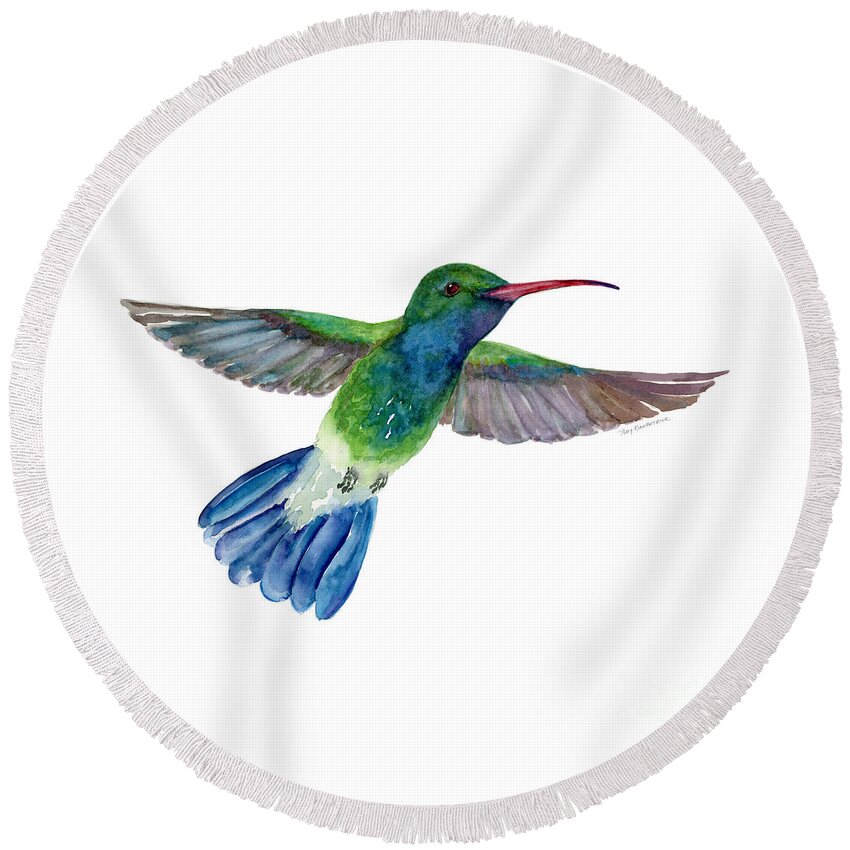 Blue-winged Teal Round Beach Towels