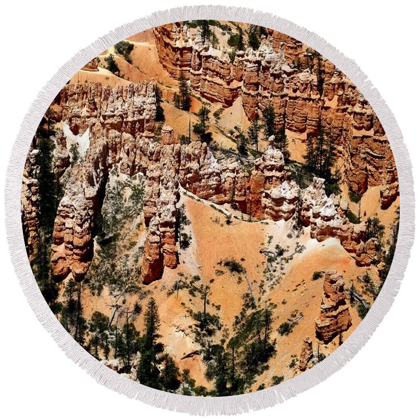 Bryce Canyon Round Beach Towel featuring the photograph Bryce Canyon 291 by Maria Huntley