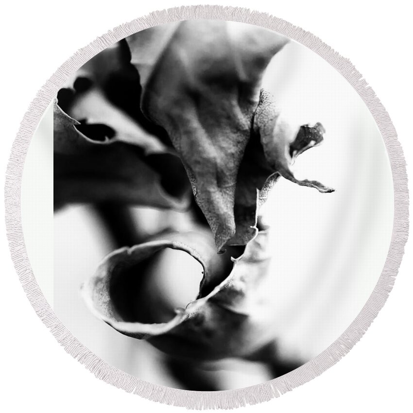 Abstract Round Beach Towel featuring the photograph BW Mood Study 1 by Jakub Sisak